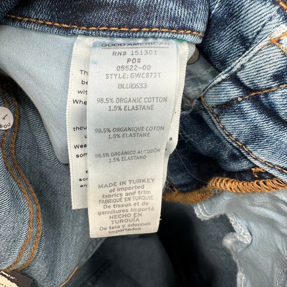 GOOD AMERICAN NWT Good Waist Crop in Blue633 // 0 - Picture 7 of 14